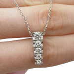 White gold pendant with diamonds (593), Modern, Gold type: 585, Item in the photo weight: 2.63 g, Gemstone: Brilliant, Gemstone ct.: 0.30-0.69 ct, Gemstone ct.: 0.45 ct - Custom jewelry