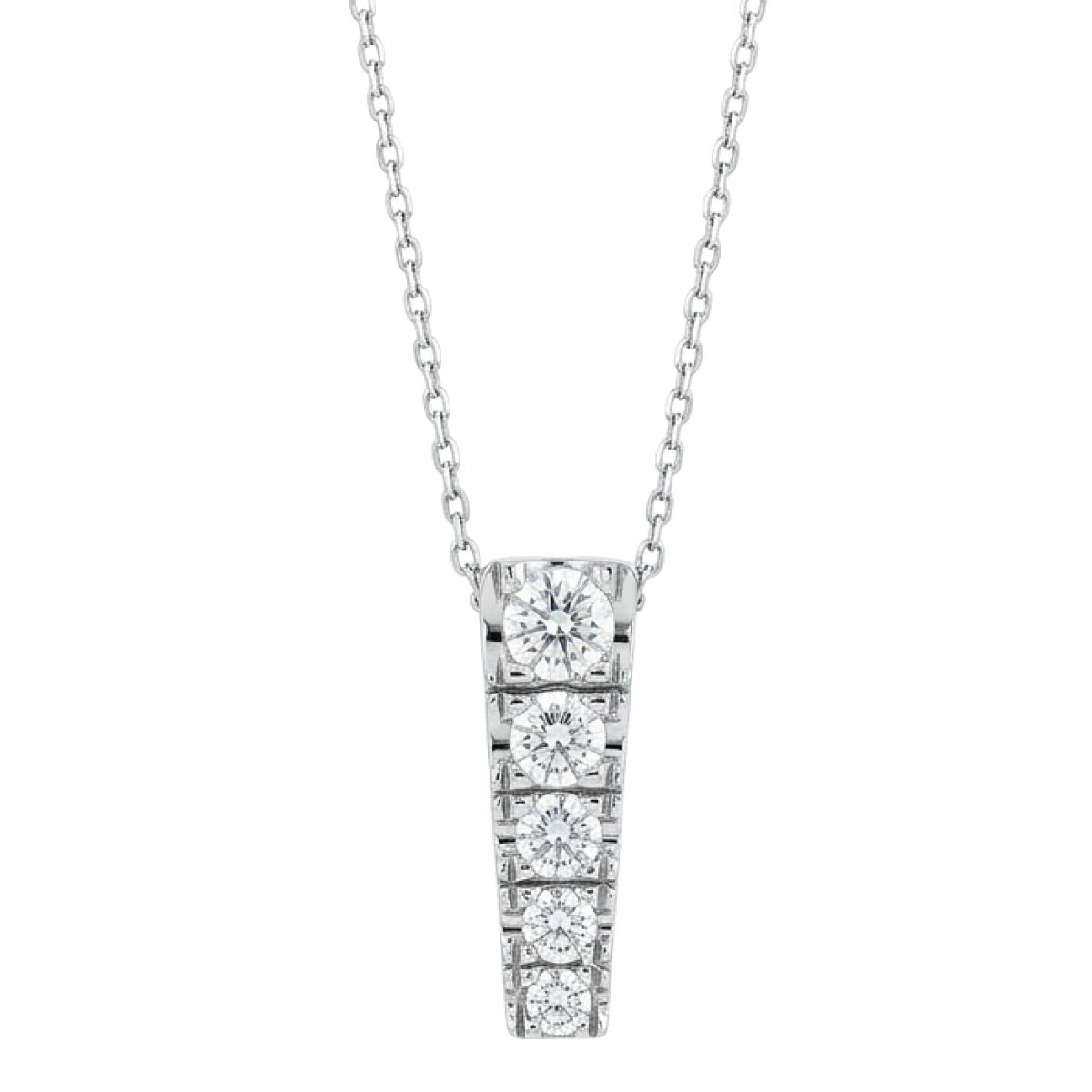 White gold pendant with diamonds (593), Modern, Gold type: 585, Item in the photo weight: 2.63 g, Gemstone: Brilliant, Gemstone ct.: 0.30-0.69 ct, Gemstone ct.: 0.45 ct - Jewelry online