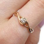 Pink gold engagement ring with diamond (3261), Classic engagement rings, Gold type: 585, Item in the photo weight: 2.28 g, Gemstone: Brilliant, Gemstone ct.: 0.10-0.19 ct, Gemstone ct.: 0.12 ct - Custom jewelry