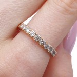 Pink gold diamond band (3262), Diamond bands, Gold type: 585, Item in the photo weight: 2.28 g, Gemstone: Brilliant, Gemstone ct.: 0.30-0.69 ct, Gemstone ct.: 0.30 ct - Custom jewelry
