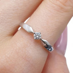 Minimalist engagement ring with diamond (3264), Classic engagement rings, Gold type: 585, Item in the photo weight: 2.18 g, Gemstone: Brilliant, Gemstone ct.: 0.10-0.19 ct, Gemstone ct.: 0.10 ct - Custom jewelry