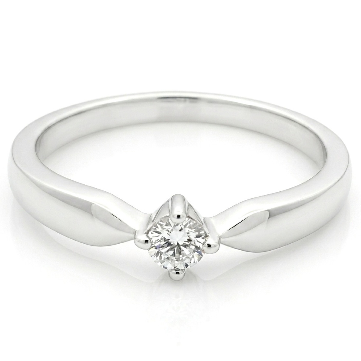 Minimalist engagement ring with diamond (3264), Classic engagement rings, Gold type: 585, Item in the photo weight: 2.18 g, Gemstone: Brilliant, Gemstone ct.: 0.10-0.19 ct, Gemstone ct.: 0.10 ct - Jewelry online