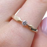 Yellow gold engagement ring with diamond (3265), Classic engagement rings, Gold type: 585, Item in the photo weight: 2.16 g, Gemstone: Brilliant, Gemstone ct.: 0.11 ct, Gemstone ct.: 0.10-0.19 ct - Custom jewelry