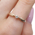 Rose gold classic engagement ring with diamond (3266), Classic engagement rings, Gold type: 585, Item in the photo weight: 2.23 g, Gemstone: Brilliant, Gemstone ct.: 0.10-0.19 ct, Gemstone ct.: 0.11 ct - Custom jewelry