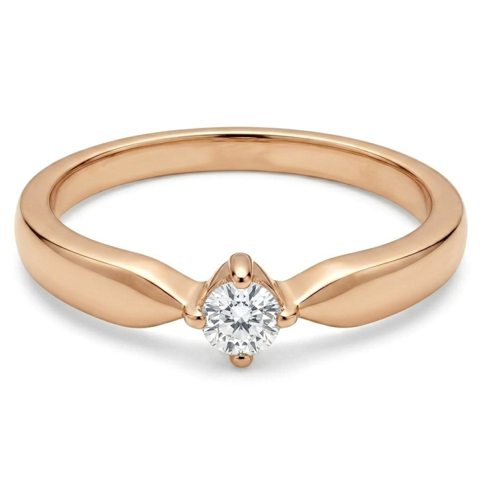 Rose gold classic engagement ring with diamond (3266)