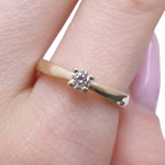 Yellow gold ring with diamond (3268), Classic engagement rings, Gold type: 585, Item in the photo weight: 3.07 g, Gemstone: Brilliant, Gemstone ct.: 0.16 ct, Gemstone ct.: 0.10-0.19 ct - Custom jewelry