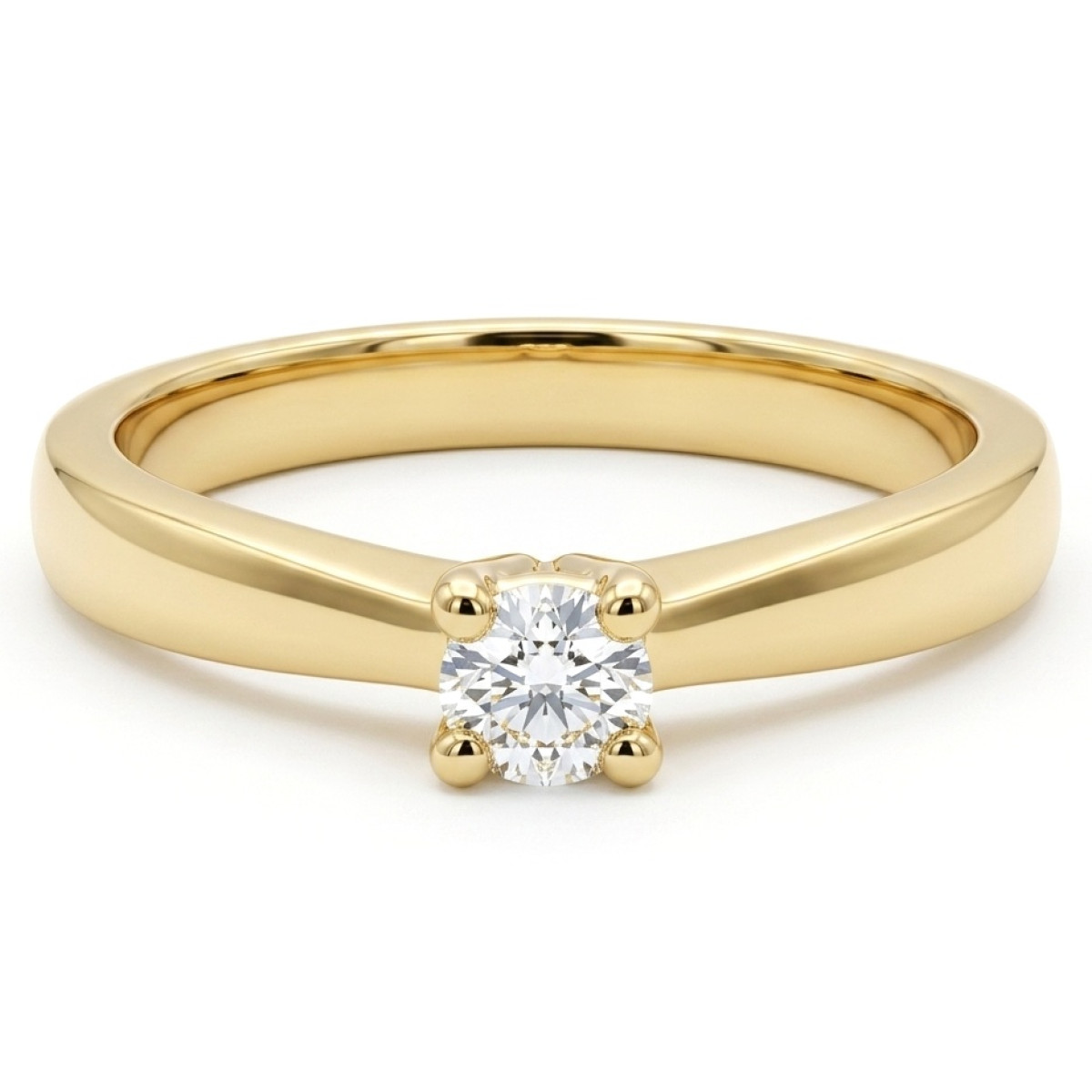 Yellow gold ring with diamond (3268), Classic engagement rings, Gold type: 585, Item in the photo weight: 3.07 g, Gemstone: Brilliant, Gemstone ct.: 0.16 ct, Gemstone ct.: 0.10-0.19 ct - Jewelry online