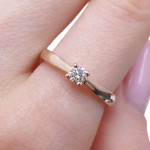 Pink gold ring with diamond (3269), Classic engagement rings, Gold type: 585, Item in the photo weight: 3.06 g, Gemstone: Brilliant, Gemstone ct.: 0.10-0.19 ct, Gemstone ct.: 0.16 ct - Custom jewelry