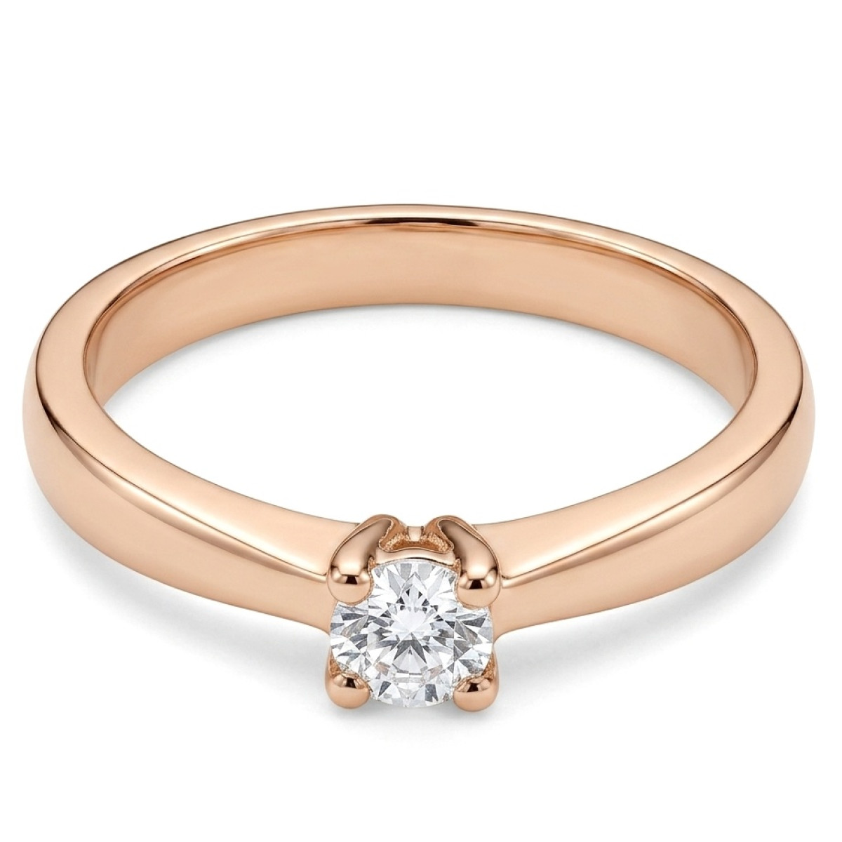 Pink gold ring with diamond (3269), Classic engagement rings, Gold type: 585, Item in the photo weight: 3.06 g, Gemstone: Brilliant, Gemstone ct.: 0.10-0.19 ct, Gemstone ct.: 0.16 ct - Jewelry online