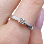 White gold ring with diamond (3270), Classic engagement rings, Gold type: 585, Item in the photo weight: 2.99 g, Gemstone: Brilliant, Gemstone ct.: 0.10-0.19 ct, Gemstone ct.: 0.16 ct - Custom jewelry