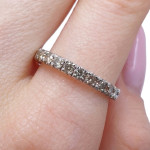 Konjaka dimanta gredzens (3277), Dimantu lentes, Zelta standarts: 585, Produkta foto svars: 3.12 g, Dārgakmeņi: Izcili, Dārgakmens svars: 0.63 ct, Dārgakmens svars ct.: 0.30-0.69 ct, Linuma acu skaits: 10 vnt. - Pielāgotas rotājumlietas