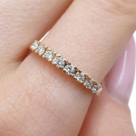 Pink gold diamond band (3279), Diamond bands, Gold type: 585, Item in the photo weight: 3.10 g, Gemstone: Brilliant, Gemstone ct.: 0.67 ct, Gemstone ct.: 0.30-0.69 ct,  Number of holes in the picture: 10 vnt. - Custom jewelry