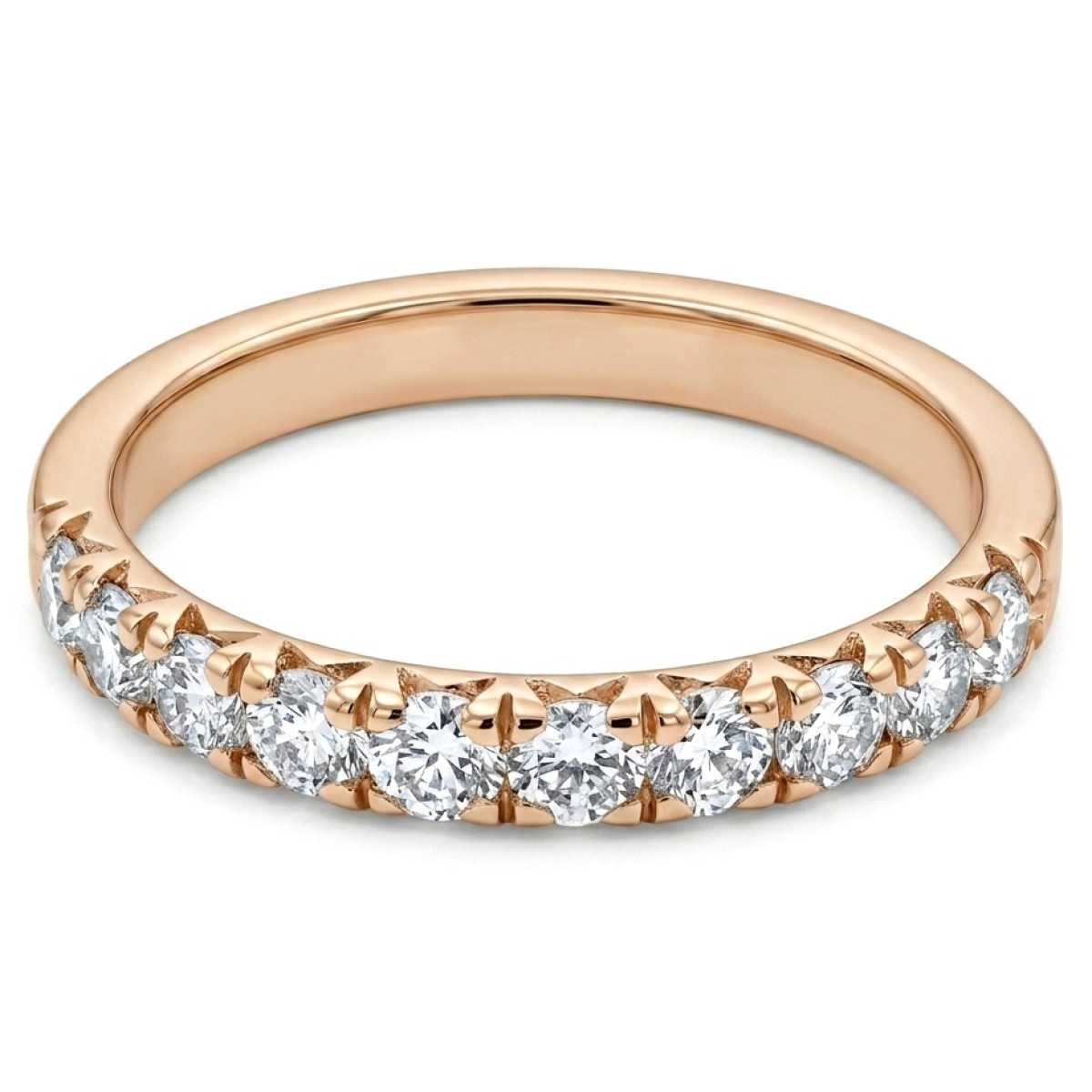 Pink gold diamond band (3279), Diamond bands, Gold type: 585, Item in the photo weight: 3.10 g, Gemstone: Brilliant, Gemstone ct.: 0.67 ct, Gemstone ct.: 0.30-0.69 ct,  Number of holes in the picture: 10 vnt. - Jewelry online