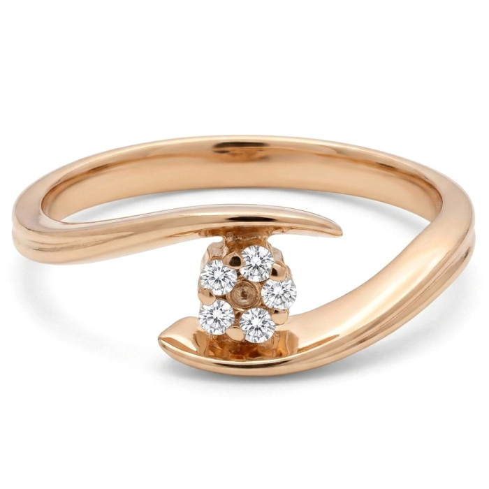 Flower-shaped ring with diamonds (3282)