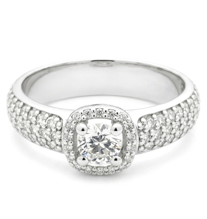 White gold halo ring with diamonds (3220)