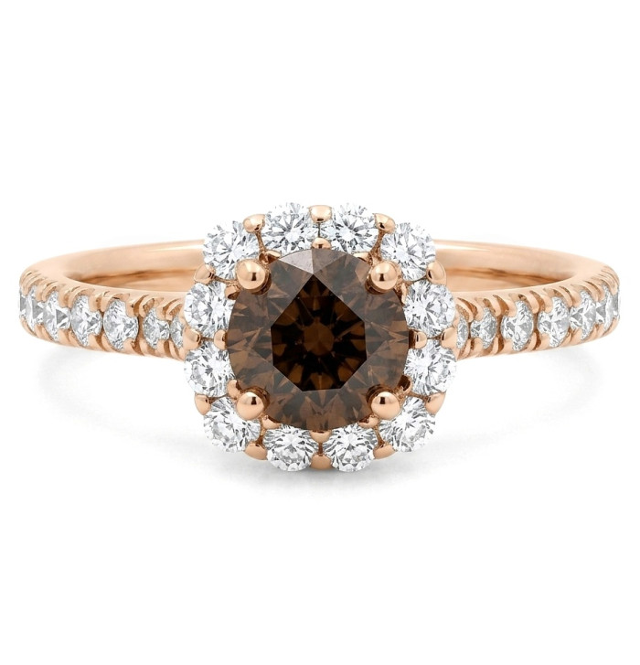 Luxurious ring with cognac diamond (3221)
