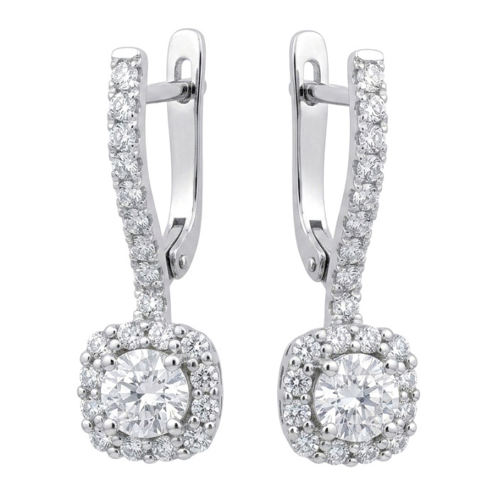 Halo Dangle Earrings with Diamonds (786)