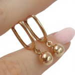 Gold dangling earrings with bubbles (2056), Hanging earrings, Gold type: 585, Item in the photo weight: 1.69 g - Custom jewelry