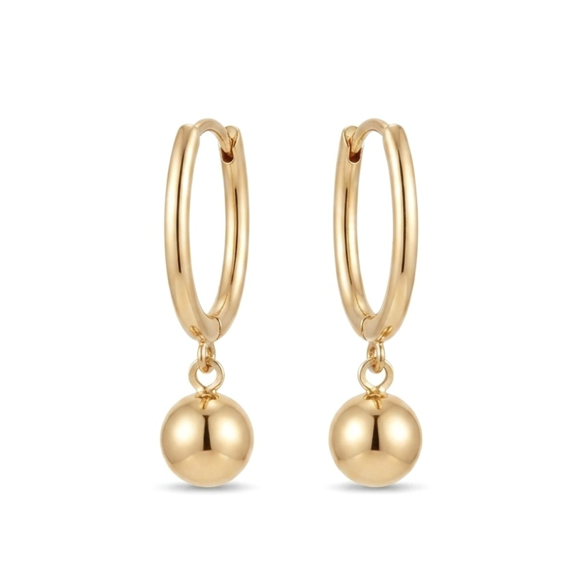 Gold dangling earrings with bubbles (2056), Hanging earrings, Gold type: 585, Item in the photo weight: 1.69 g - Jewelry online