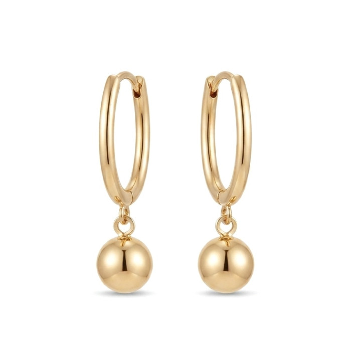 Gold dangling earrings with bubbles (2056)