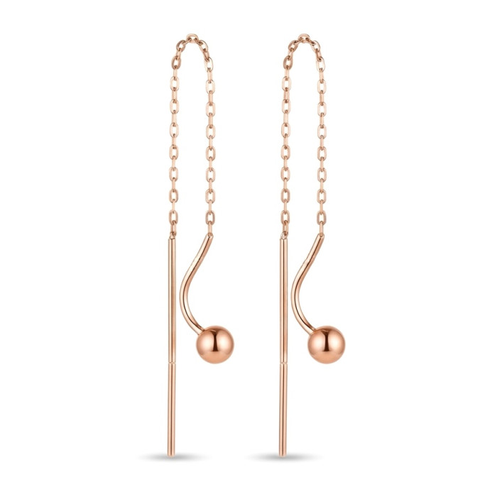 Gold dangling earrings with chain (2075)