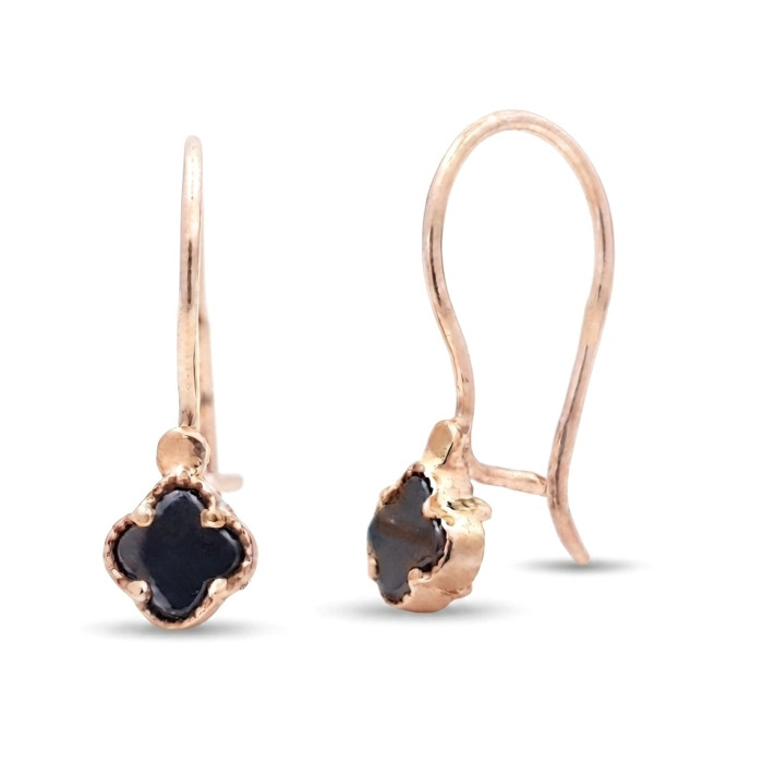 Black clover dangle earrings 