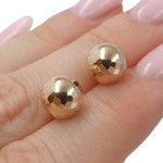 Gold earrings "Bubbles" (2045), Without Gemstones, Gold type: 585, Item in the photo weight: 1.36 g - Personalized jewelry