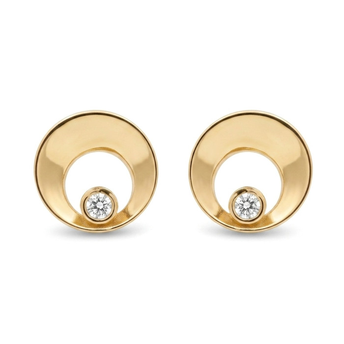 Minimalist gold earrings with eyelets (2092)