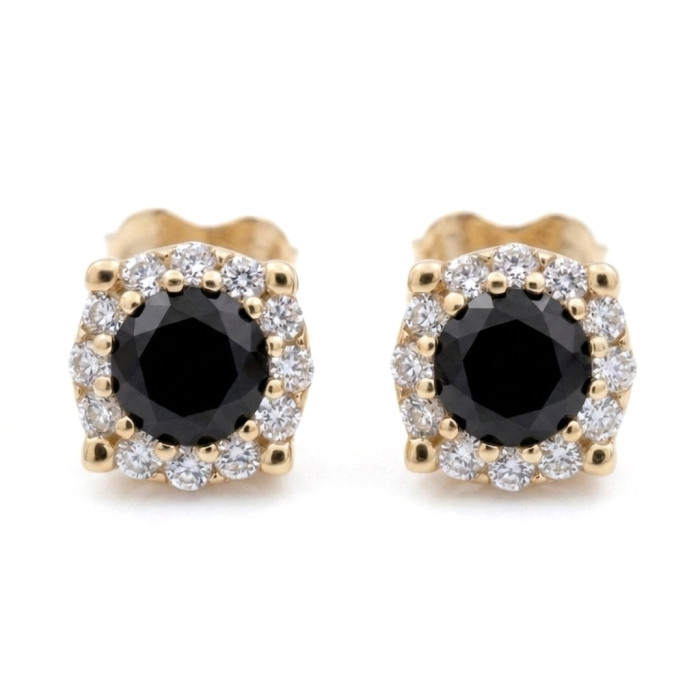 Gold earrings with black eyes (2051)