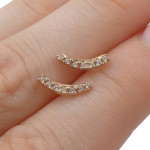Minimalist earrings with eyelets (2052), With Gemstones, Gold type: 585, Item in the photo weight: 0.72 g, Gemstone: Zircon - Personalized jewelry