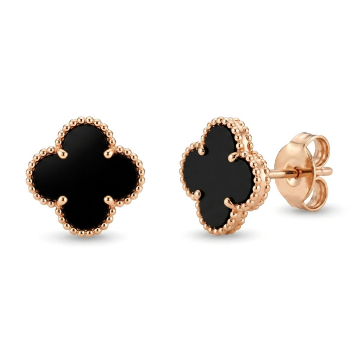 Rose gold earrings "Clover" (2087)