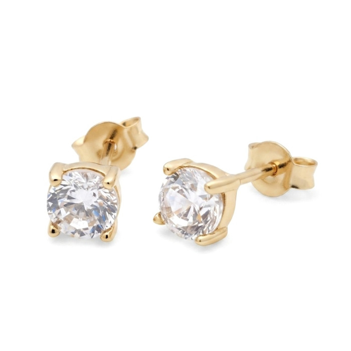 Minimalist gold earrings "Eyes" (2060)
