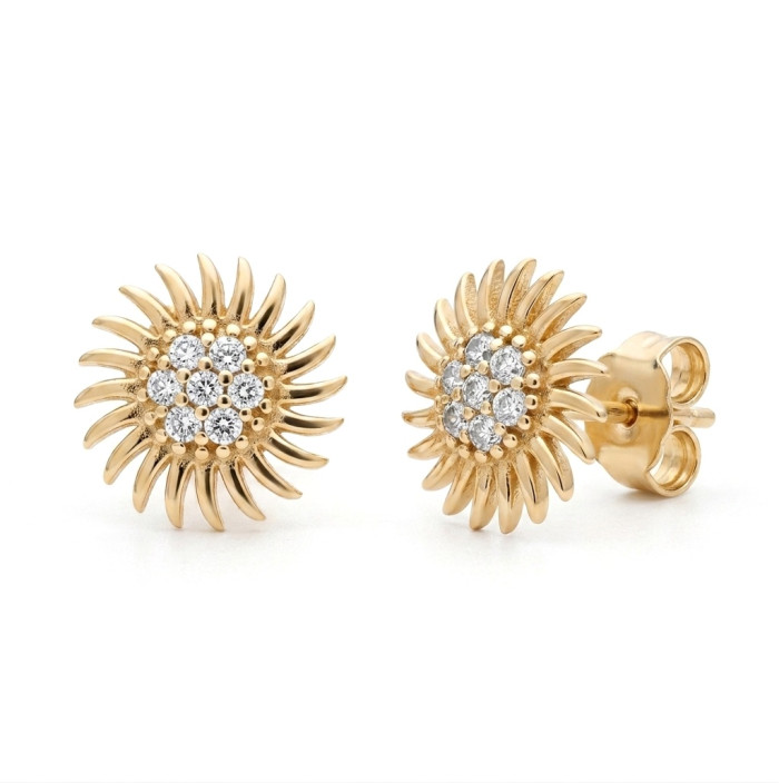 Gold earrings "Sun" (2061)