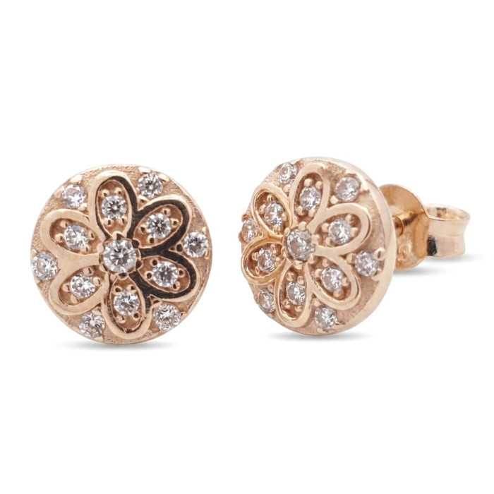 Gold earrings "Flower" (2064)