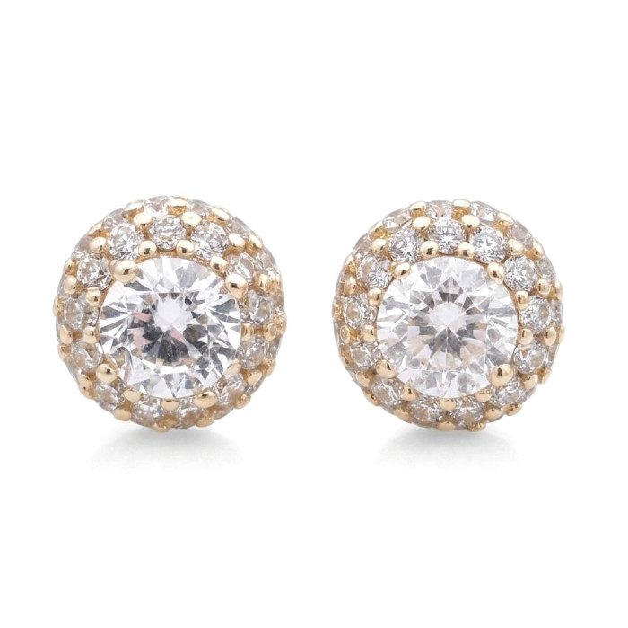 Halo earrings with zirconia eyes (2065)