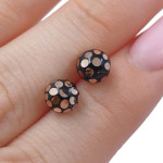 Gold earrings "Bubbles" (2070), Without Gemstones, Gold type: 585, Item in the photo weight: 0.58 g - Personalized jewelry