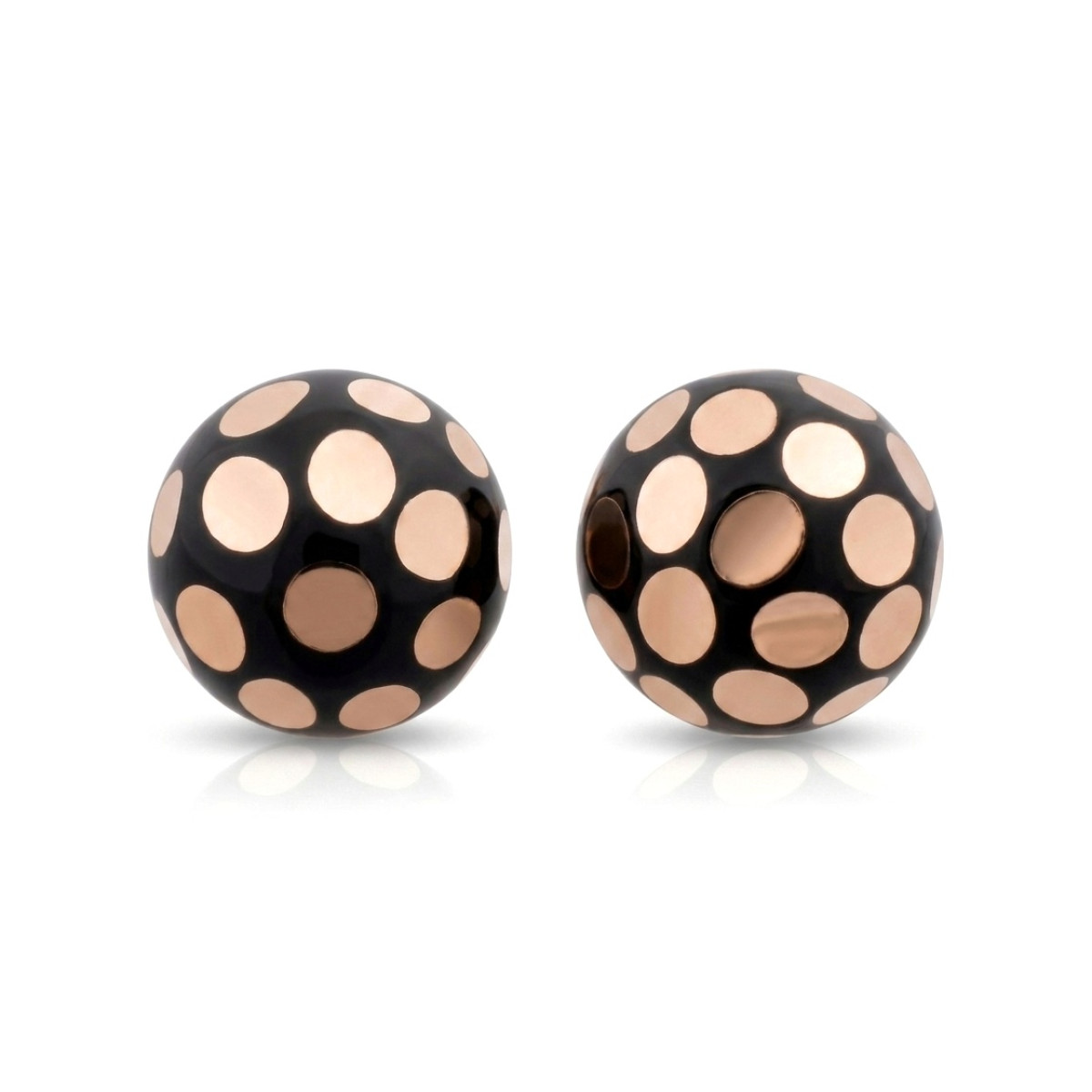 Gold earrings "Bubbles" (2070), Without Gemstones, Gold type: 585, Item in the photo weight: 0.58 g - Jewelry online