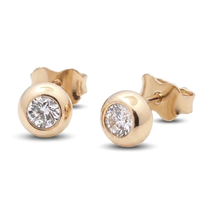 Gold earrings "Eyelets" (2071)