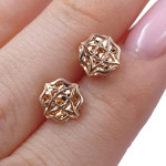 Gold earrings (2076), Without Gemstones, Gold type: 585, Item in the photo weight: 1.29 g - Personalized jewelry