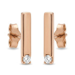 Minimalist gold earrings with eyelets (2078), With Gemstones, Gold type: 585, Item in the photo weight: 1.15 g, Gemstone: Zircon - Custom jewelry