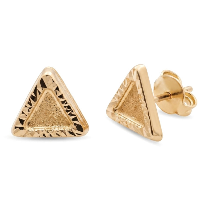 Triangle-shaped gold earrings (2082)