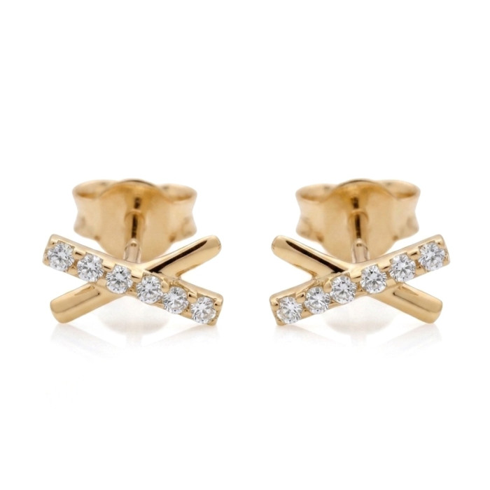 Gold earrings with eyelets (2093)