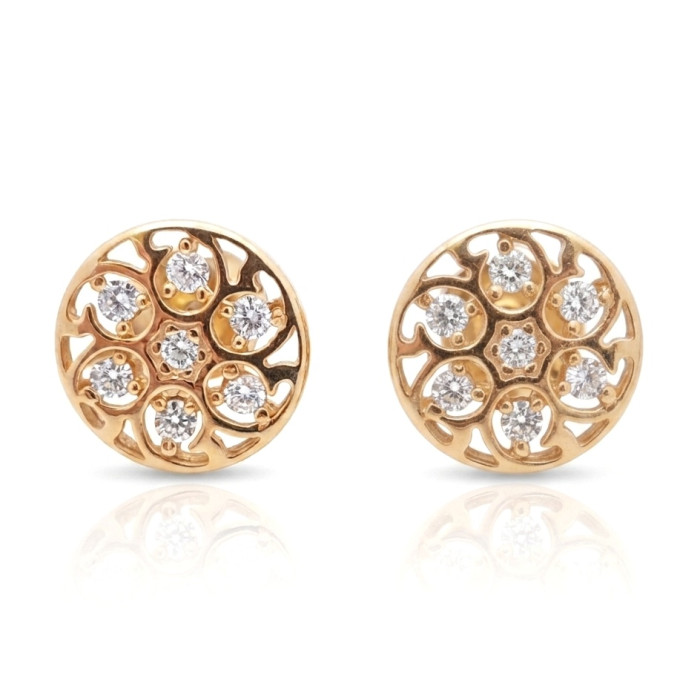 Round earrings "Flowers" (2089)