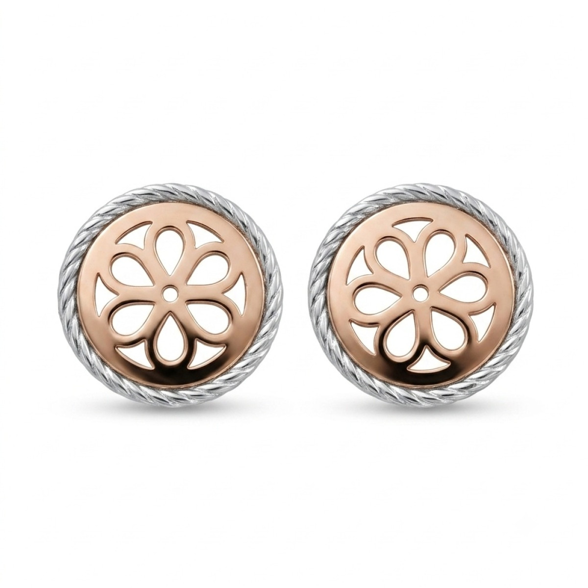 Earrings "Flowers" (2094), Without Gemstones, Gold type: 585, Item in the photo weight: 0.78 g - Jewelry online