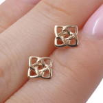 Gold earrings (2098), Without Gemstones, Gold type: 585, Item in the photo weight: 0.72 g - Personalized jewelry