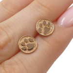 Gold earrings "Footprints" (2102), Without Gemstones, Gold type: 585, Item in the photo weight: 1.25 g - Personalized jewelry