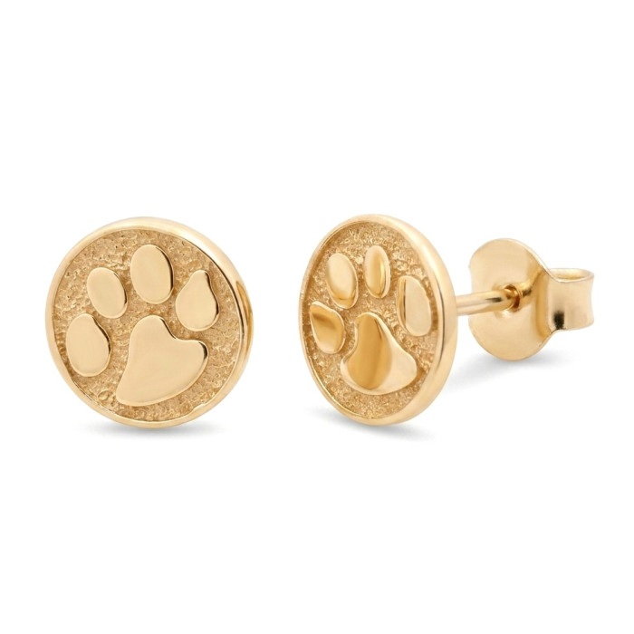 Gold earrings "Footprints" (2102)