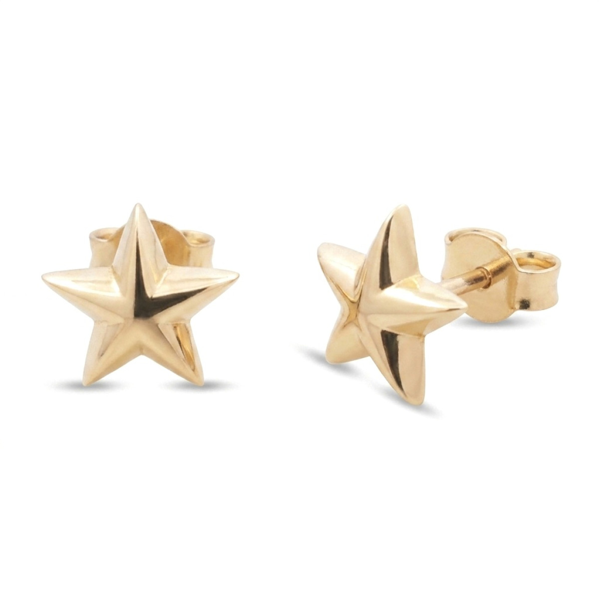 Gold earrings "Stars" (2103), Without Gemstones, Gold type: 585, Item in the photo weight: 1.30 g - Jewelry online