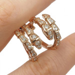 Gold earrings "Snakes" with diamonds (777), Hanging earrings, Gold type: 585, Item in the photo weight: 7.39 g, Gemstone: Brilliant, Gemstone ct.: 0.70-1.50 ct, Gemstone ct.: 0.80 ct - Personalized jewelry