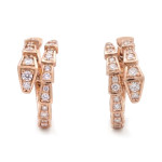 Gold earrings "Snakes" with diamonds (777), Hanging earrings, Gold type: 585, Item in the photo weight: 7.39 g, Gemstone: Brilliant, Gemstone ct.: 0.70-1.50 ct, Gemstone ct.: 0.80 ct - Custom jewelry